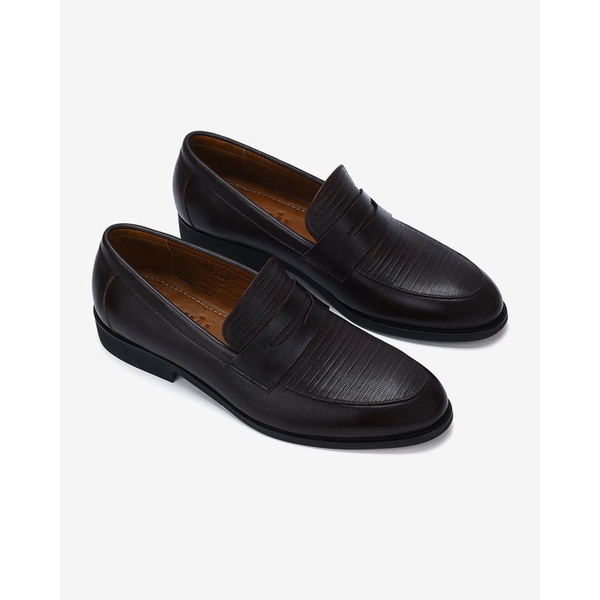 Giày tây nam Đông Hải thiết kế Penny  Loafer da bò cao cấp dập vân thời thượng  đế cao 3cm - G01A8