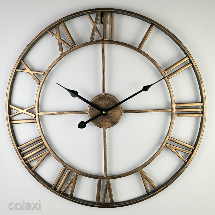 [COLAXI] Vintage Round Retro Time Big Display Clock Mechanism Wall Clock Quartz 16x2inch