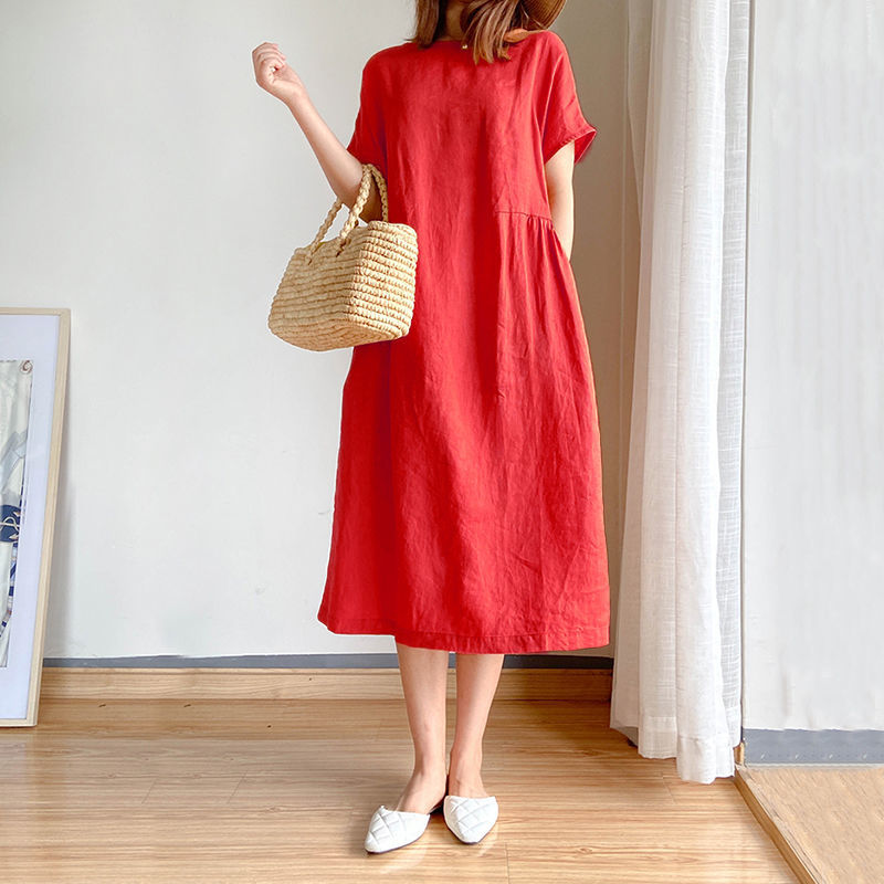 Đầm Thun Dáng Dài Form Rộng Phong Cách Đơn Giản Trẻ Trung Dành Cho Nữ