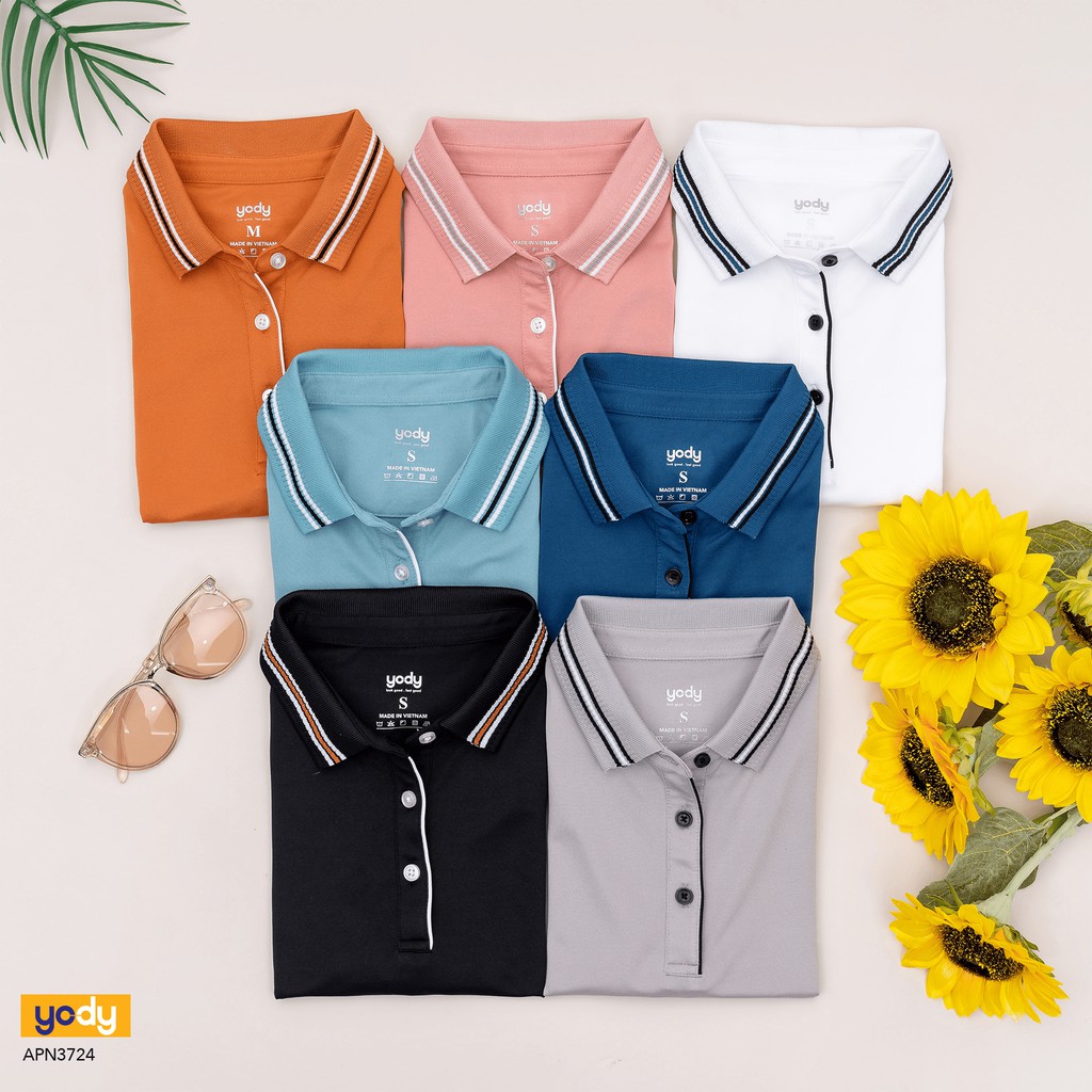 Ao thun YODY polo nữ ngắn tay mới có cổ thông thoáng hút ẩm tốt APN3724