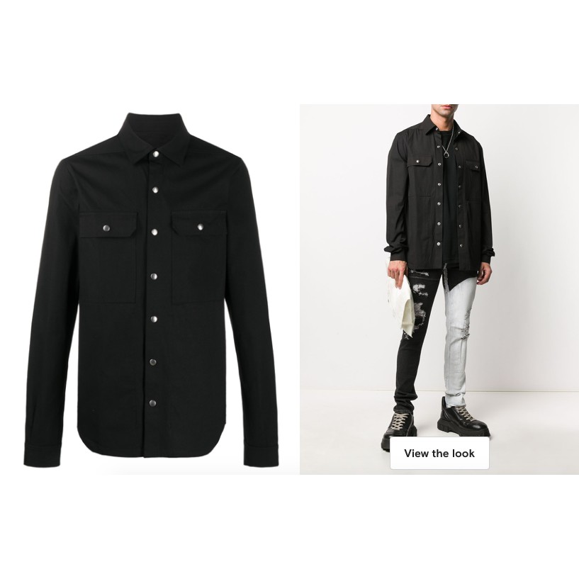 Áo sơ mi Rick Owens press stud shirt ss20