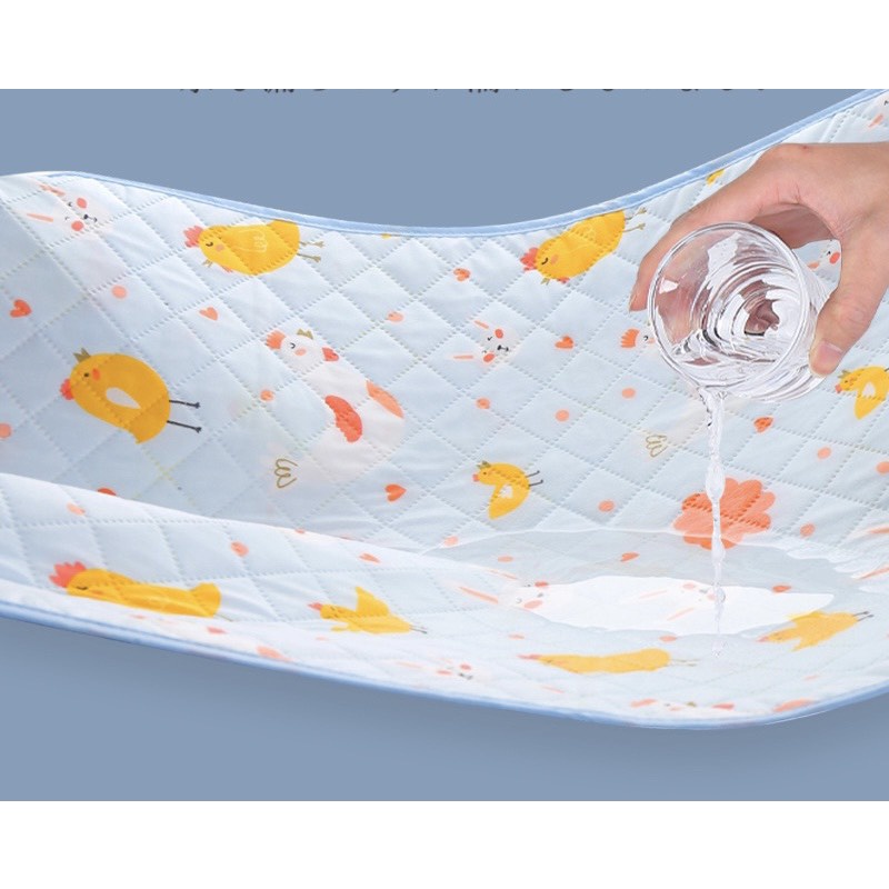 Thảm lót thay tã mềm mại chống thấm nước có thể giặt và tái sử dụng cho bé