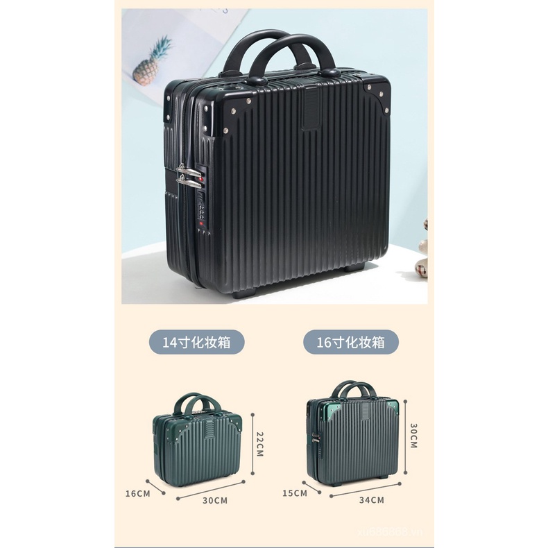 Vali du lịch xách tay mini 14inch đựng mỹ phẩm nhỏ gọn nhẹ có mật khẩu