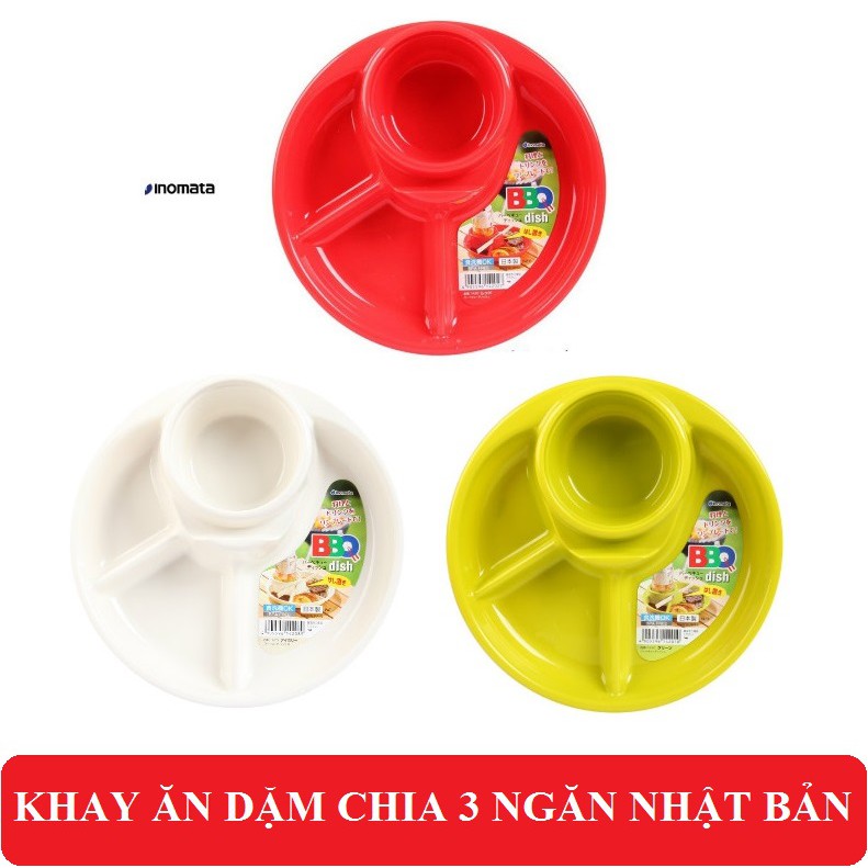 Khay Ăn dặm Chia 3 Ngăn Inomata Nhật Bản Cho Bé