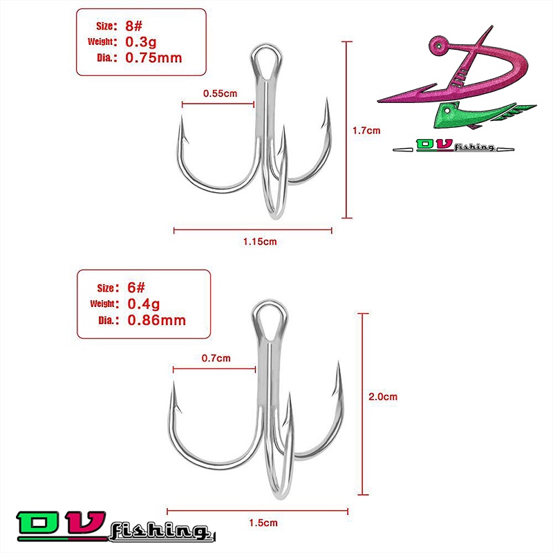 Lưỡi câu ba tiêu { BKK } - { THƯỜNG } không gỉ độ cứng cao tải khỏe nhiều cỡ lưỡi. !!!