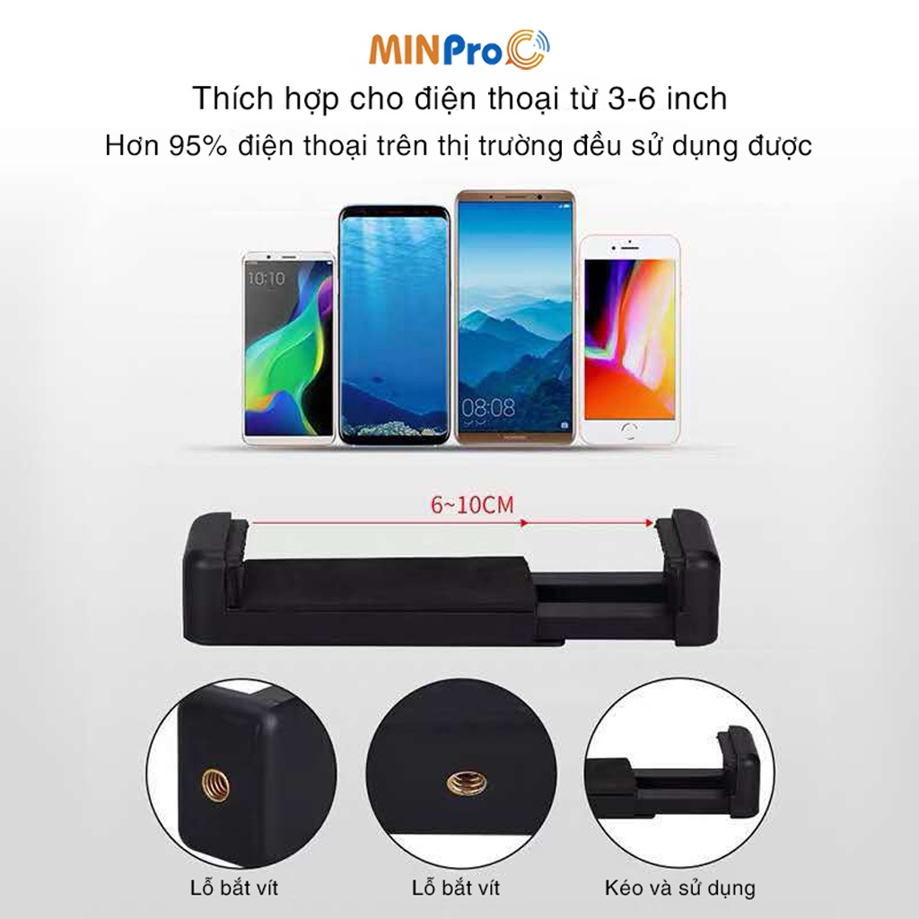 Giá đỡ điện thoại để bàn kẹp chống lưng 360 giá livestream cho iPhone Samsung Xiaomi Tablet MINPRO