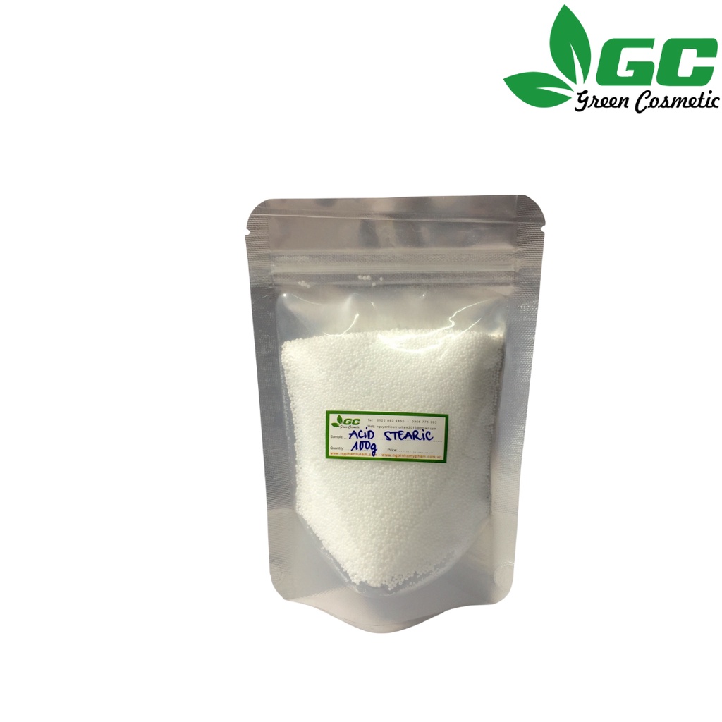 Acid Stearic - sáp tạo đặc - nguyên liệu mỹ phẩm - greencosmetic 100G