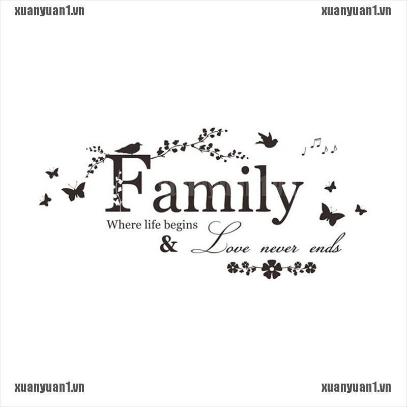 [XUANYUAN1] Sticker Vinyl Dán Tường Nghệ Thuật Tháo Rời Được Hình Câu Trích Dẫn Gia