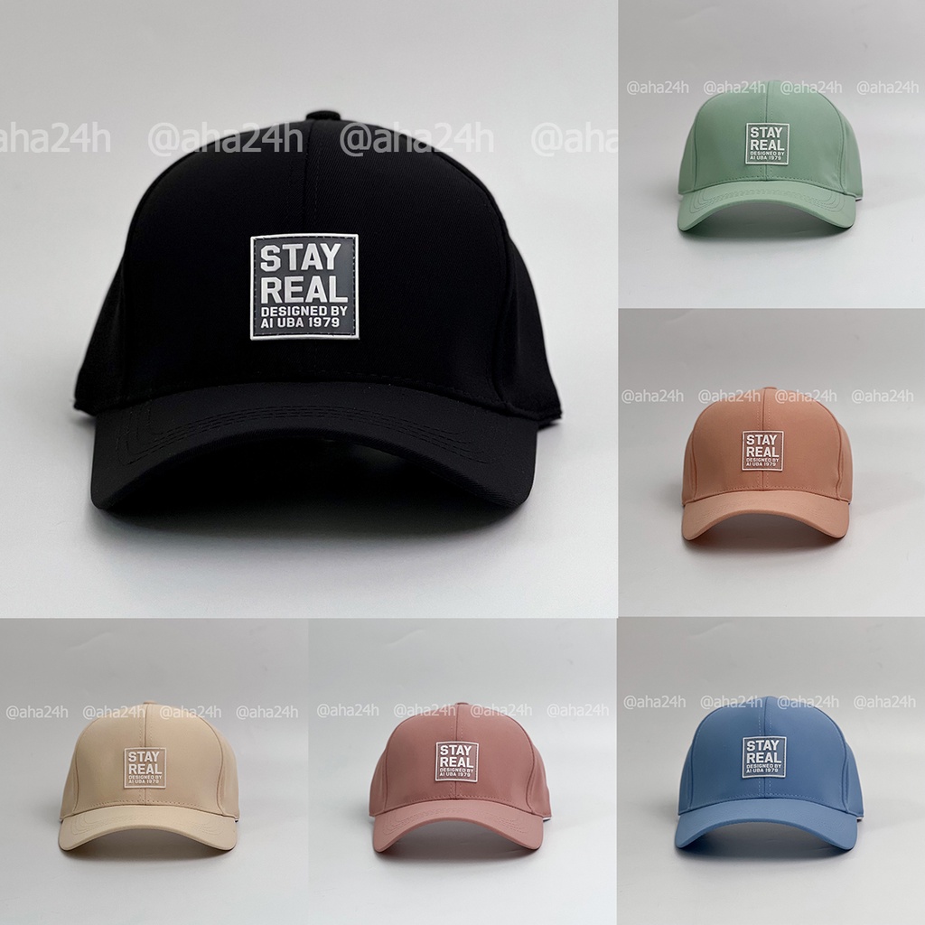 Mũ lưỡi trai thêu tem STAY REAL thời trang nón kết unisex nam nữ đẹp AH1658