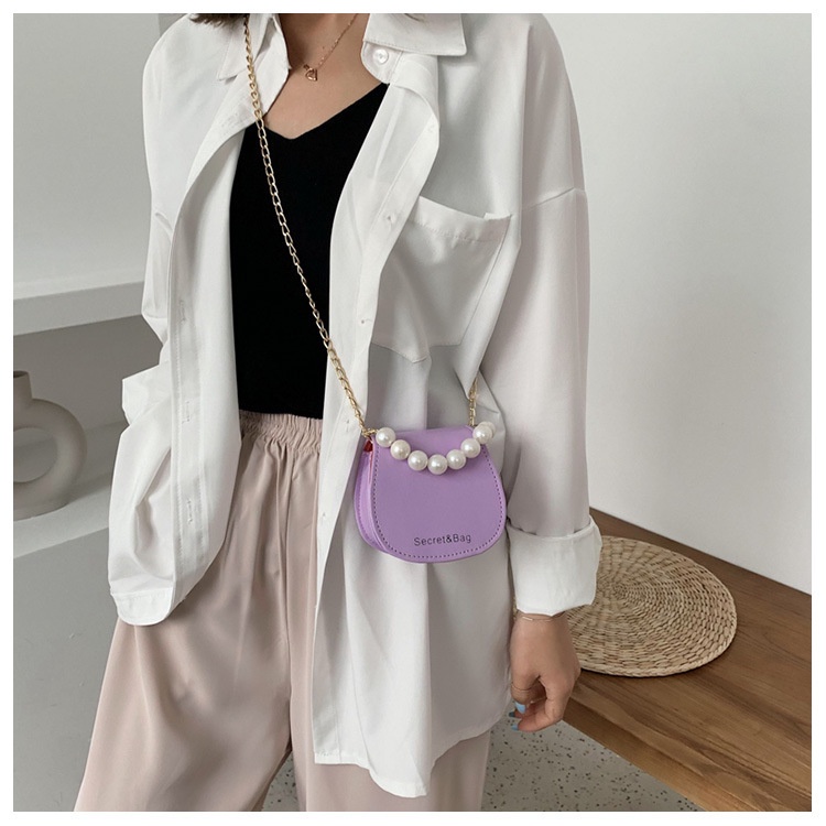 IELGY Túi Đeo Chéo Vai Đính Ngọc Trai Nhân Tạo Phong Cách Phương Tây Dành Cho Nữ