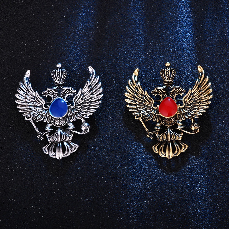 Hàng Mới Về Trâm Cài Áo Hai Đầu Hình Đại Bàng Mỹ Cổ Điển Cho Nam