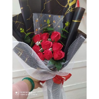 Bó hoa  sáp , hoa giấy