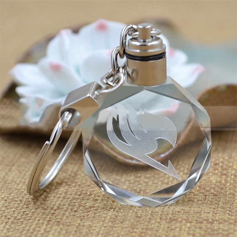 Móc khóa anime Fairy Tail gắn đèn LED phát sáng dễ thương