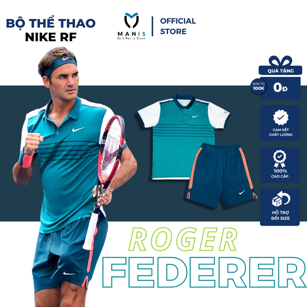 Bộ Thể Thao Nam Set Nai ROGER FEDERERL, Đồ Thể Thao Cao Cấp MANIS SPORT