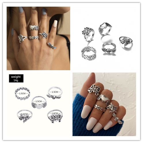 Bộ nhẫn đeo đốt ngón tay nhiều kiểu họa tiết phong cách Bohemia cổ điển cho nữ