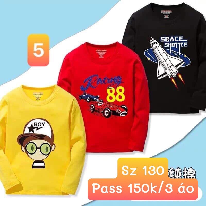 set 3 áo thun cotton bé trai