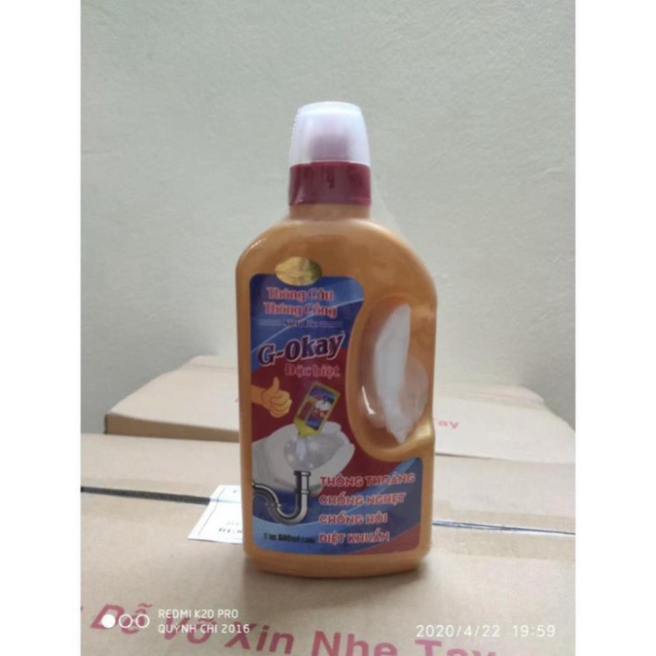 DUNG DỊCH THÔNG CẦU THÔNG CỐNG 2 IN 1 SIÊU TỐC G-OKAY CHAI 1000ML SIÊU ĐẬM ĐẶC s1