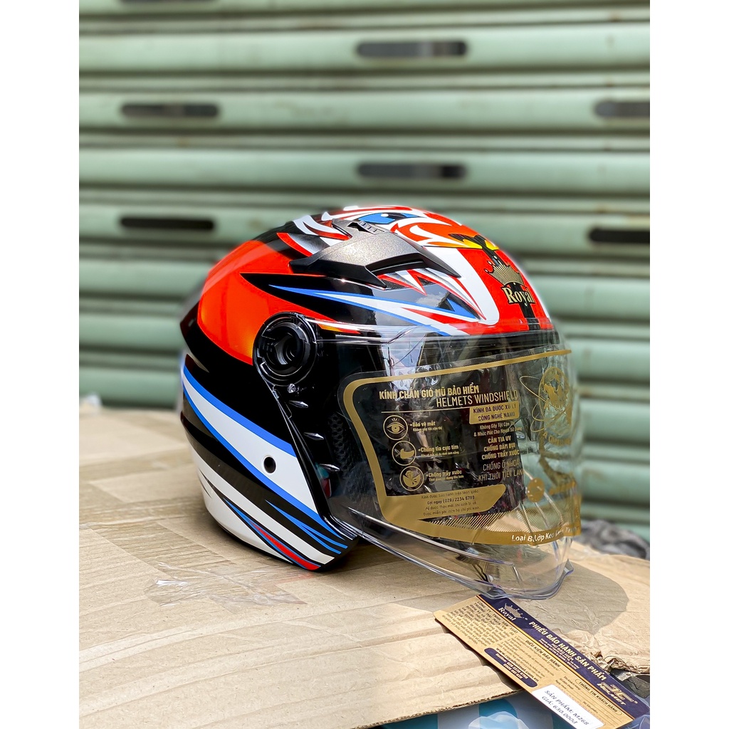 NÓN 3/4 2 KÍNH ROYAL M268 ĐỦ MẪU CHÍNH HÃNG CÓ BẢO HÀNH 12 THÁNG