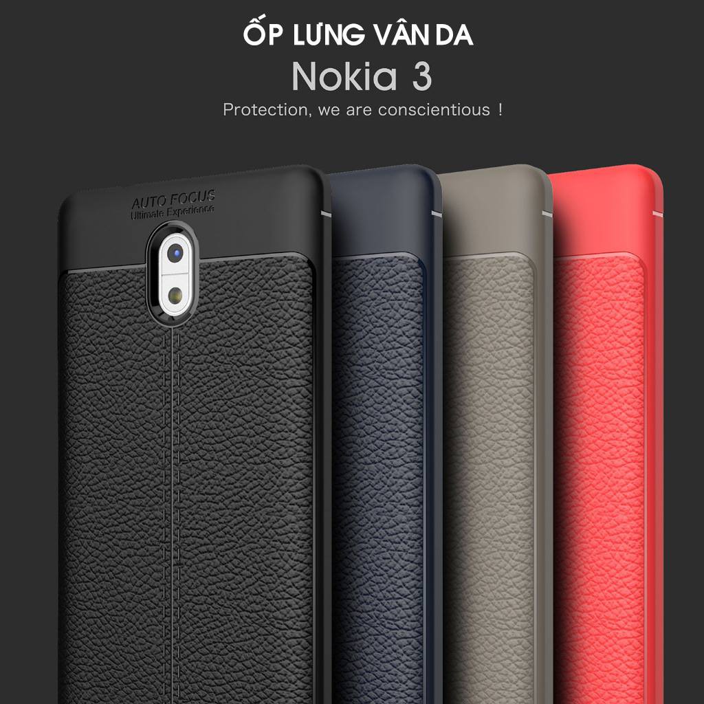Ốp chống sốc vân da cho Nokia 3