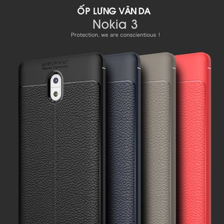 Ốp chống sốc vân da cho Nokia 3