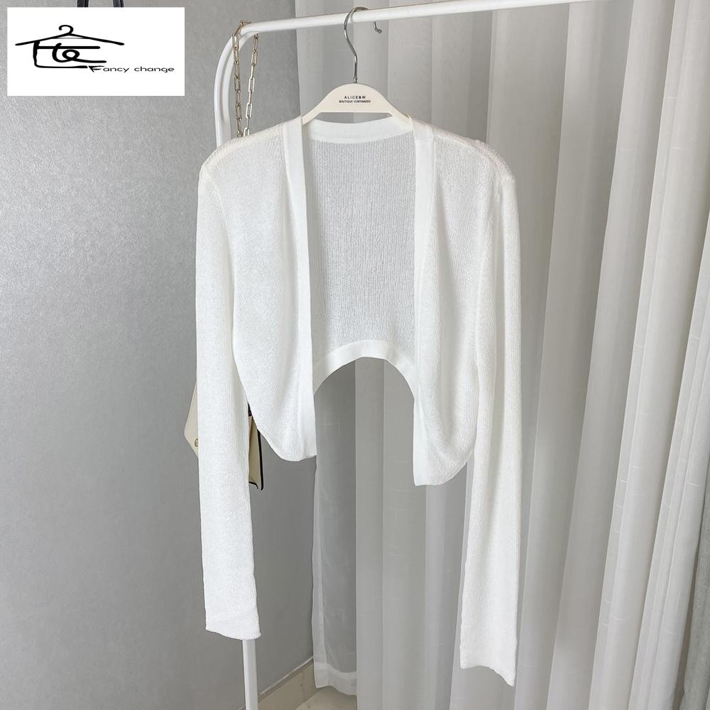 Áo Khoác Cardigan Dệt Kim Mỏng Chống Nắng Thời Trang Mùa Hè Cho Nữ