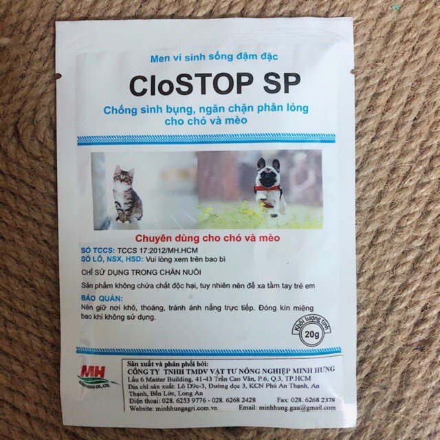 Men tiêu hóa cho chó mèo Clostop sp
