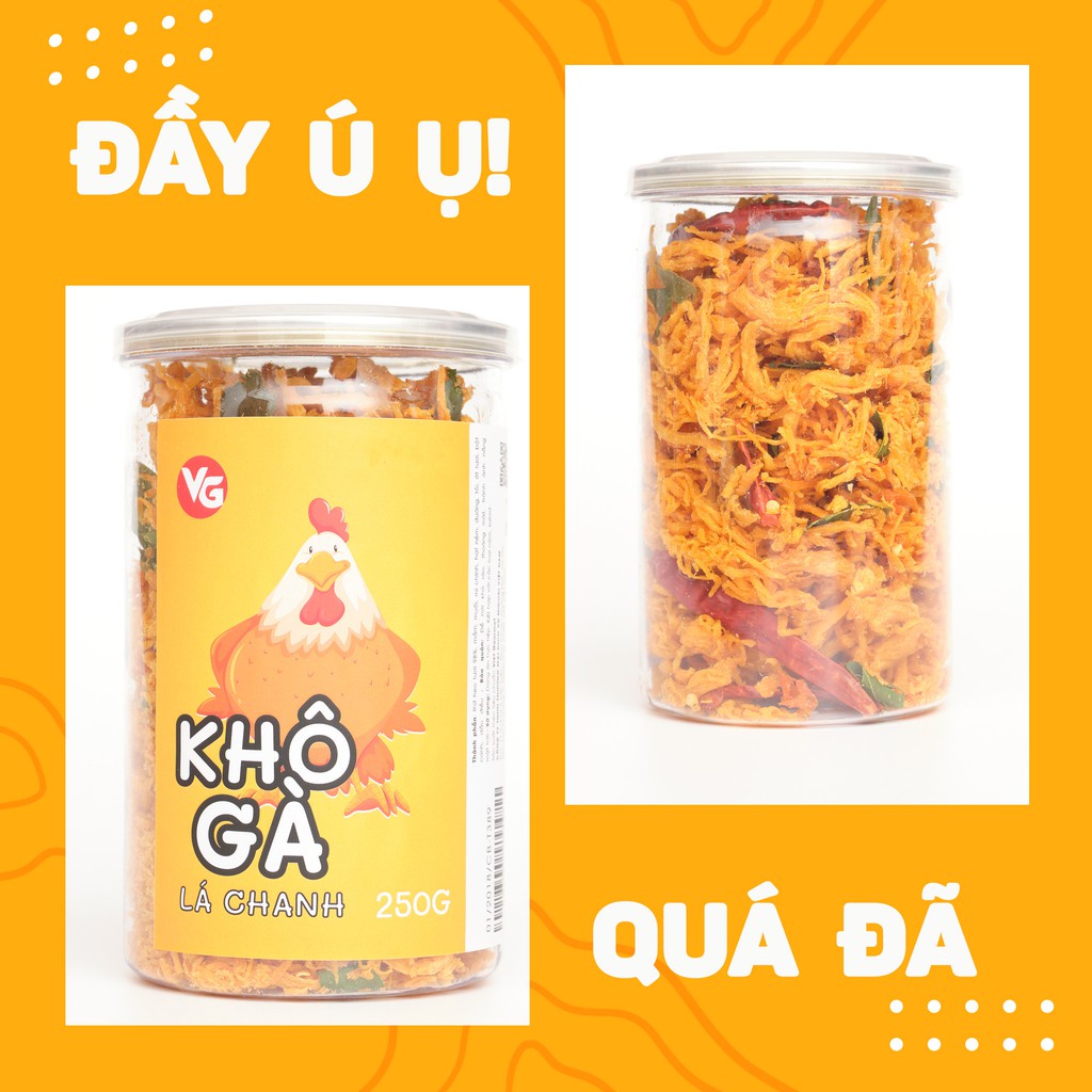 Khô gà lá chanh VIETGOURMET khô gà ăn vặt đặc sản việt ( hộp 200gr )