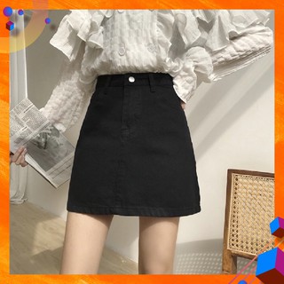 [32~36] Quần Váy Jean Nữ Xinh - Màu Đen Tuyền/Xám Tây - Co Giãn Mạnh
