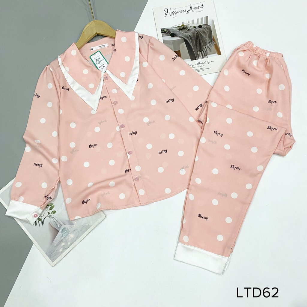 [Hàng Cao Cấp Có Size] Bộ Pijama Lụa Satin - Đồ Bộ Mặc Nhà Dài Tay Thu Đông Chất Vải Mềm Mại An Toàn