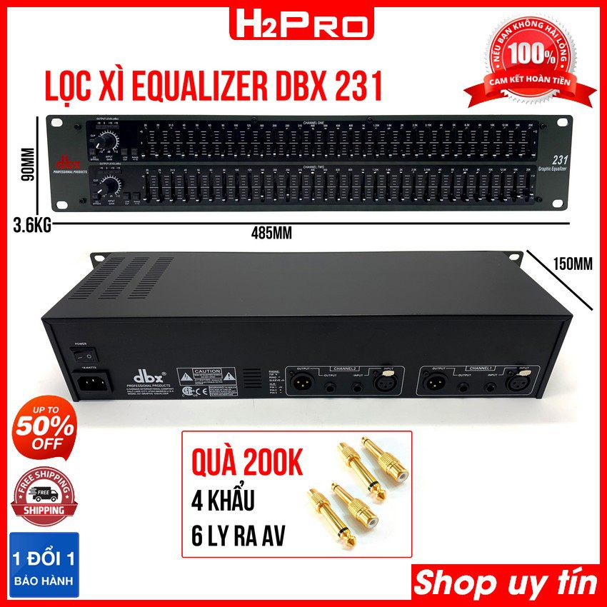 Lọc xì DBX 231 chính hãng, bộ lọc âm thanh Equalizer DBX 231 cân chỉnh sắc nét từng âm thanh ( tặng 4 jack 6 ly giá 200k