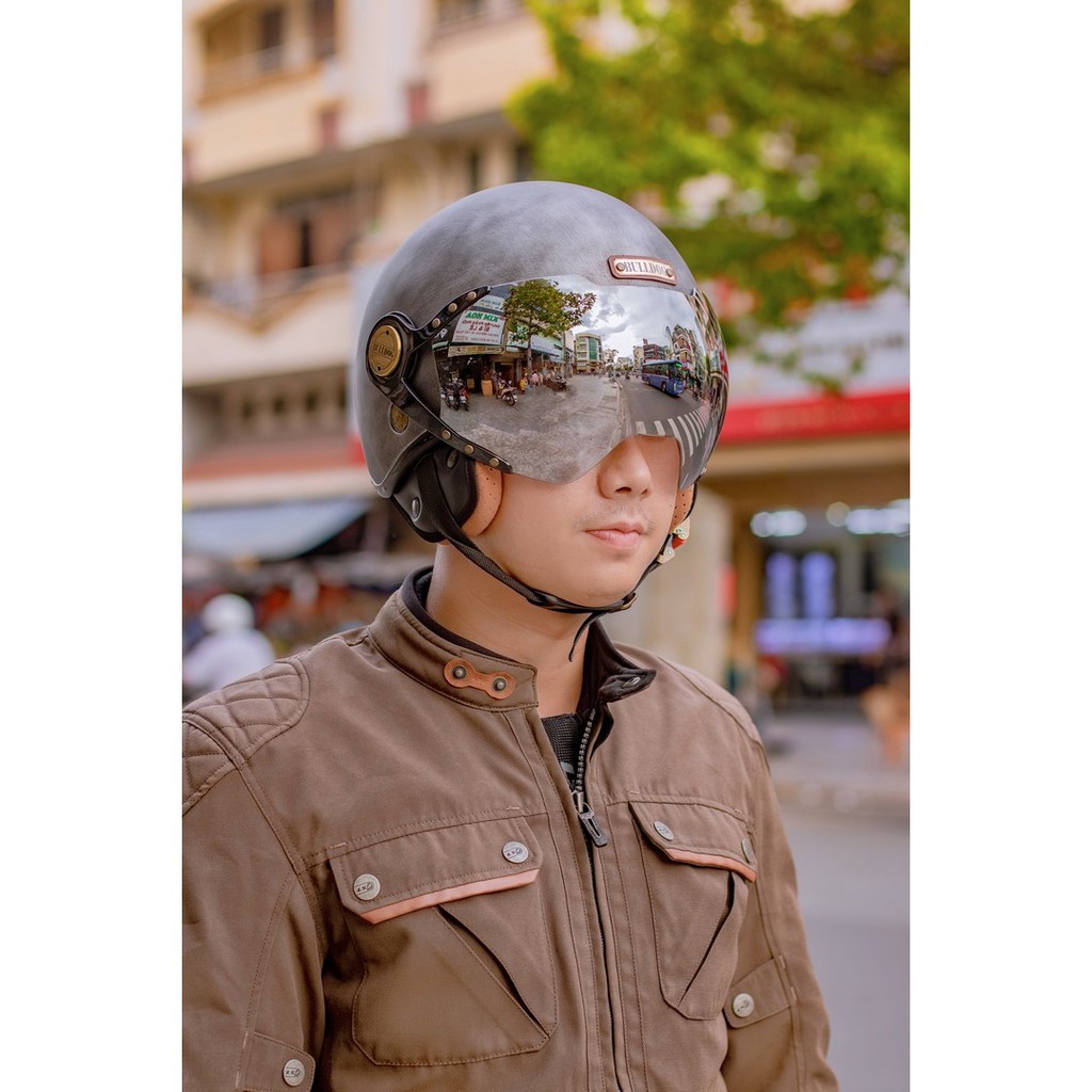 MŨ BẢO HIỂM 3/4 BULLDOG POM [TẶNG KÈM KHÓA SỐ ĐA NĂNG]_Phuotarmor