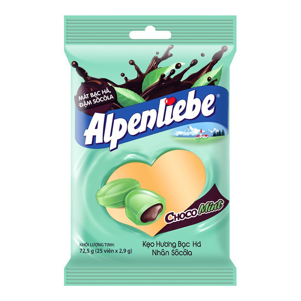 Kẹo Socola Bạc Hà Alpenliebe, gói 25 viên