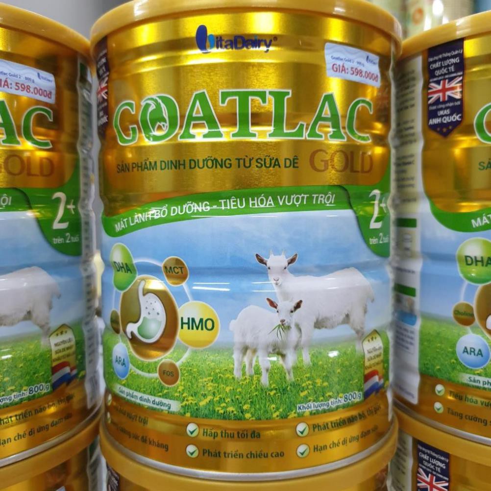 [Mẫu Mới Chính Hãng] Sữa dê GOATLAC GOLD 2+ 800g