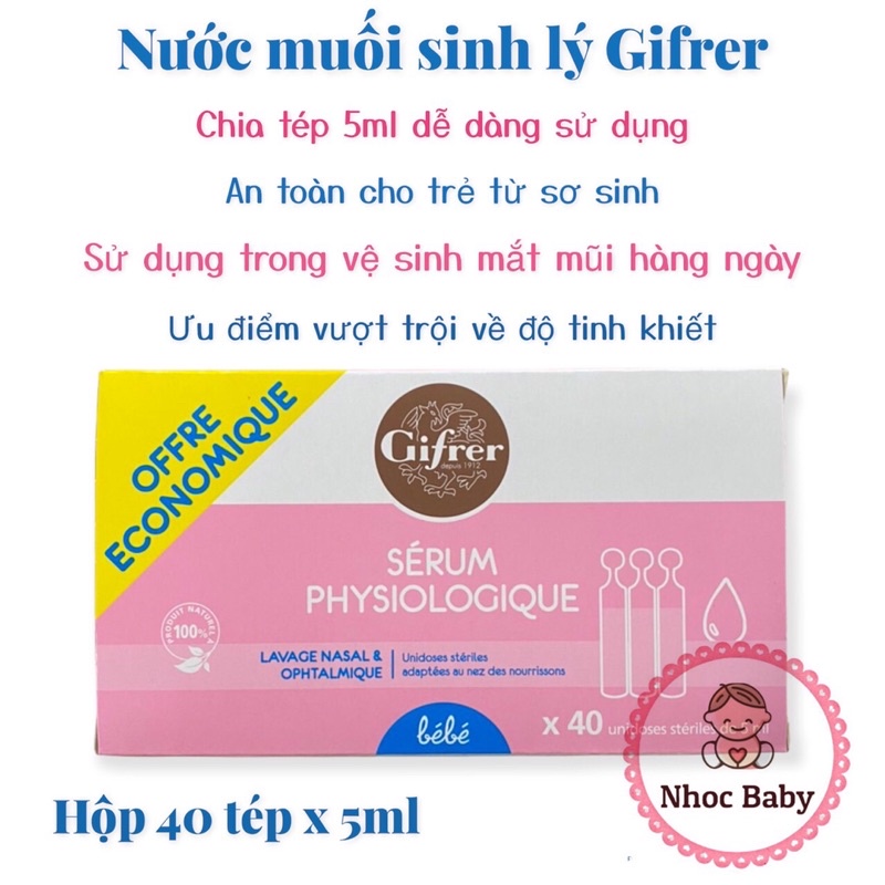 Nước muối sinh lý Gifrer Pháp cho bé từ sơ sinh