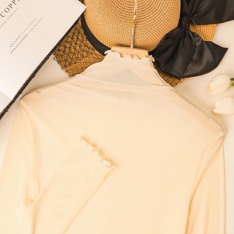 Đen Áo Lưới Xuyên Thấu Cổ Cao Phong Cách Phương Tây Dành Cho Nữ | BigBuy360 - bigbuy360.vn