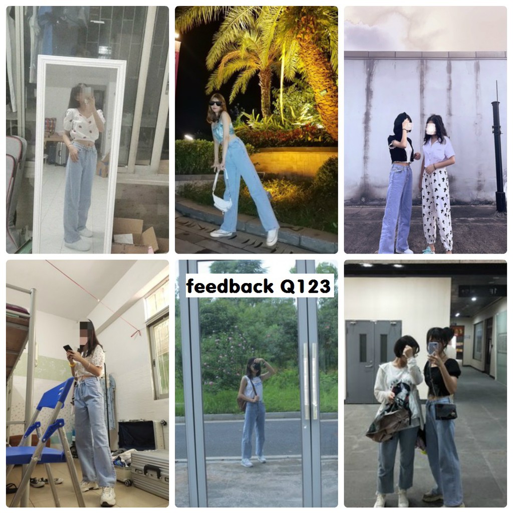 [SẴN]-Quần Jean ống suông khuy cài (Q123)