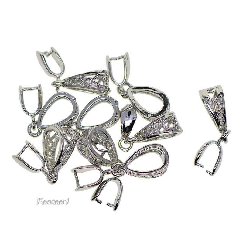 10 Móc Gài Màu Bạc Hình Trái Tim Làm Trang Sức