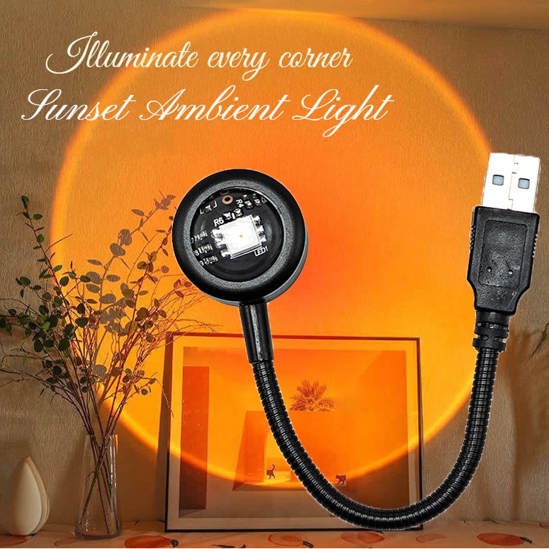 Đèn LED Chiếu Hình Hoàng Hôn / Cô Gái Cắm USB Dùng Trang Trí Tiệc Sinh Nhật