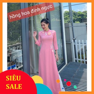 Áo dài hoa nổi ⚡ freeship ⚡ áo dài chất liệu lụa cao cấp