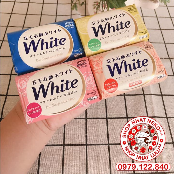 Bánh xà bông tắm trắng da Kao White Nhật Bản