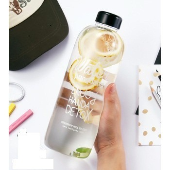 Bình DETOX WATER PONGDANG nhựa chịu nhiệt cao cấp 1000ml tặng túi