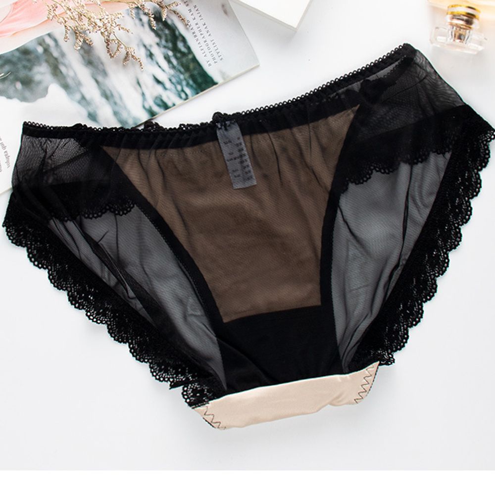 Quần lót ren satin màu trơn nâng thấp quyến rũ nhiều màu cho nữ