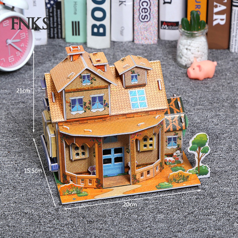 Bộ đồ chơi ráp hình ngôi nhà 3D làm từ giấy dành cho trẻ em