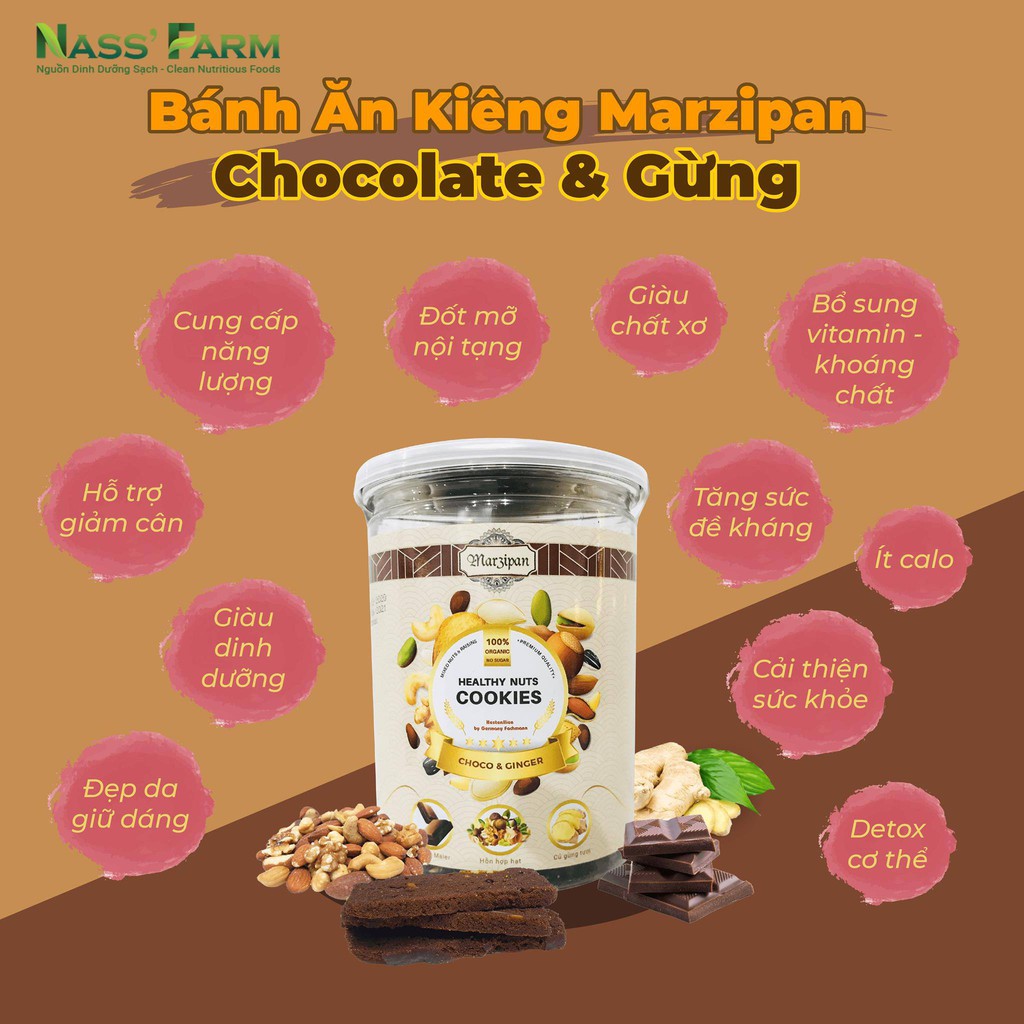 [ĐỐT MỠ GIẢM CÂN] Bánh Healthy DARK CHOCOLATE & GỪNG mix hỗn hợp hạt Organic dùng tập luyện thể thao, gym, ăn vặt | BigBuy360 - bigbuy360.vn