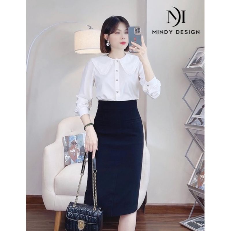 Chân Váy Bút Chì Dáng Dài qua gối sẻ sau có túi bổ cơi thật phía trước 65cm