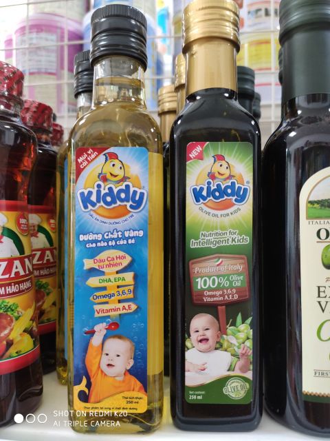 (Date mới 2022)Dầu Kiddy cá hồi oliu 250ml cho bé