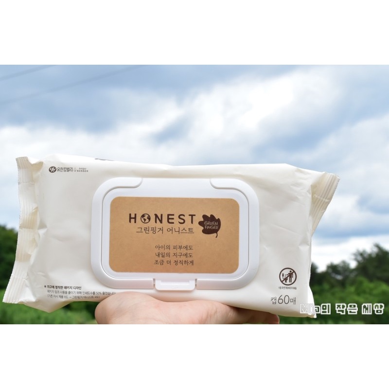 Khăn giấy ướt nội địa Hàn Quốc GREENFINGER HONEST WIPES (310g) không hương liệu an toàn cho trẻ sơ sinh