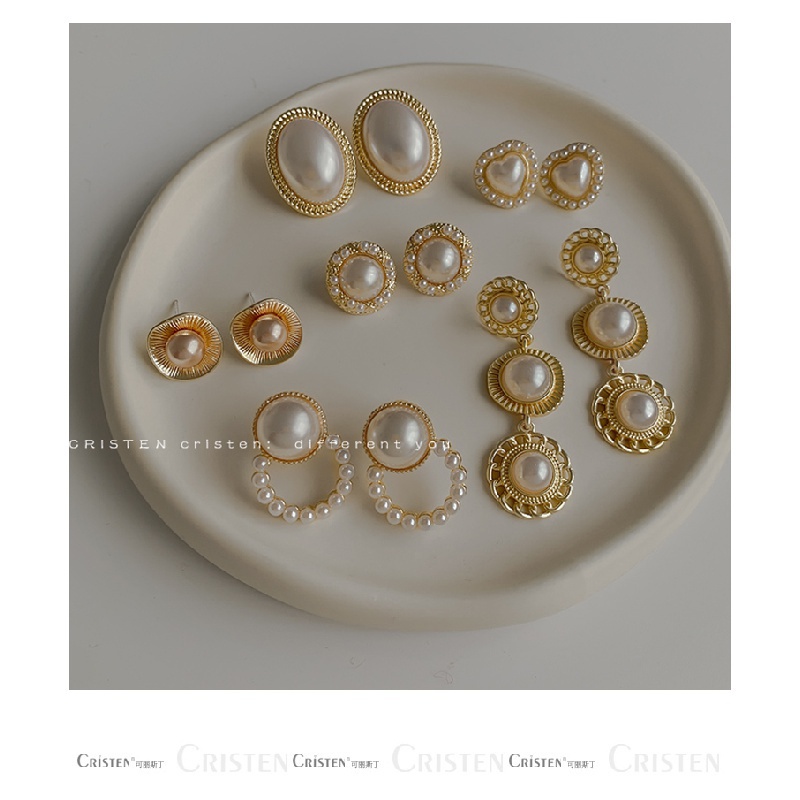 Ống Kính VintagePearlarstudsFrenchRefinedrings