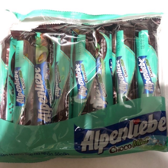 Kẹo Alpenlibe vị socola nhân bạc hà (1 thanh)