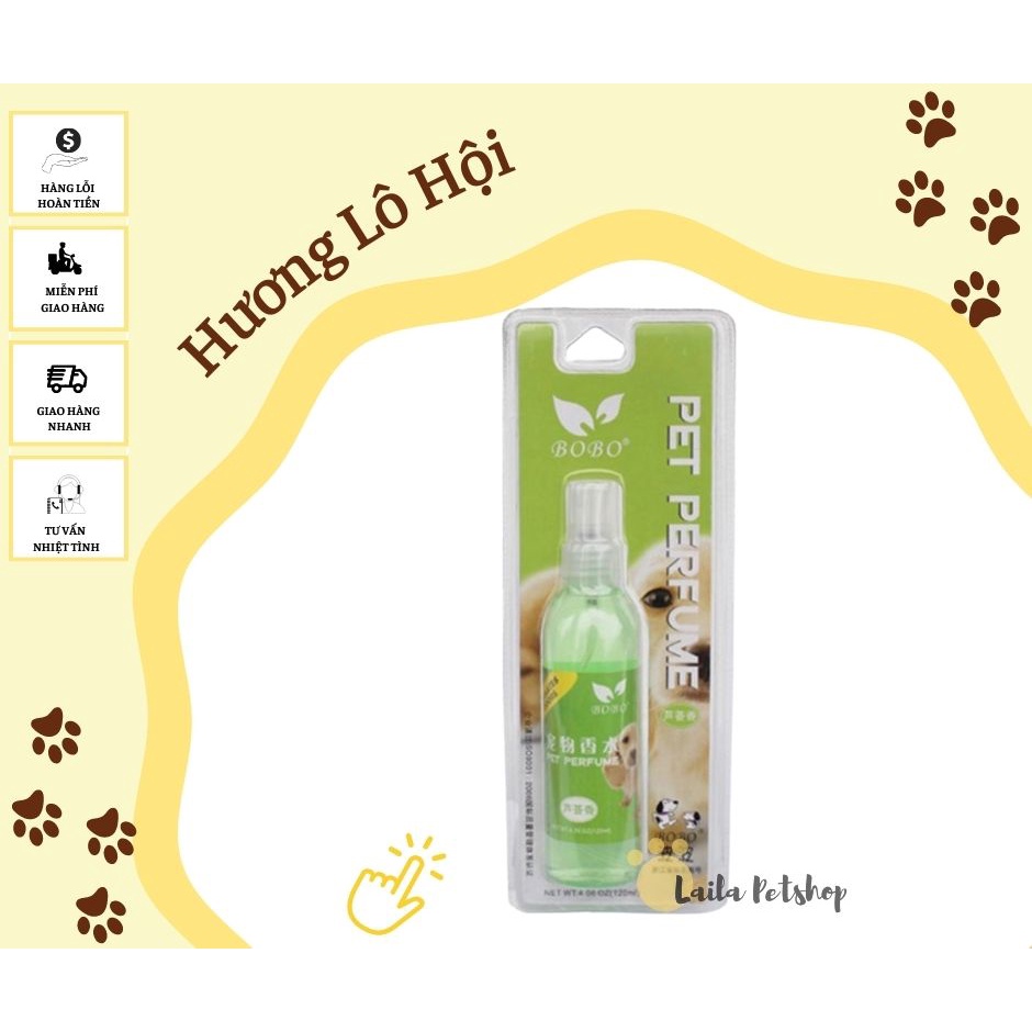 Nước Hoa Cho Chó Mèo Khử Mùi BOBO PET Perfume 120ml - Laila Petshop